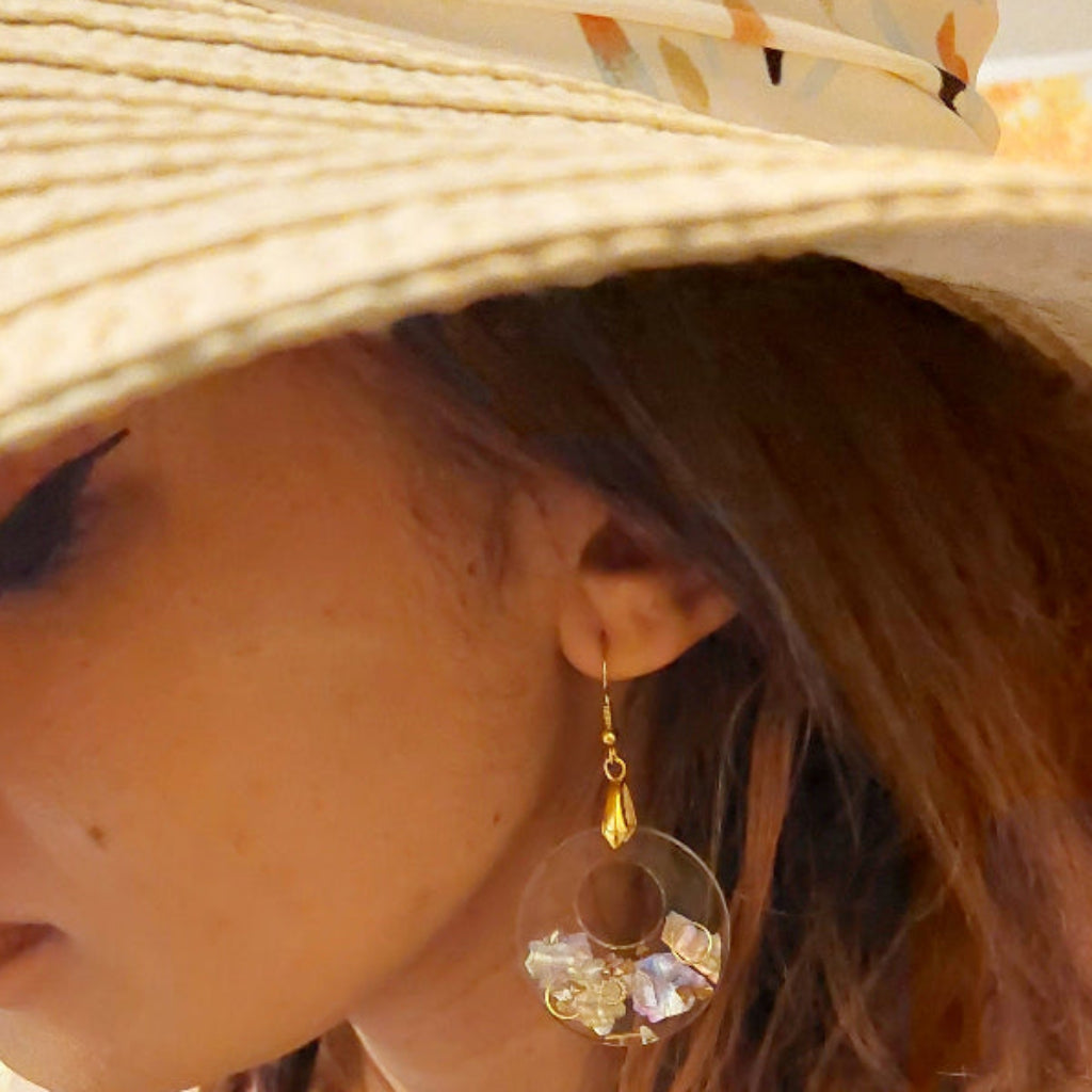 Seascape Earrings | Round Resin Earrings