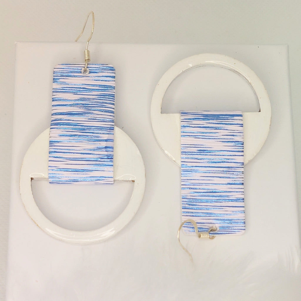 Wood Blue Faux Leather