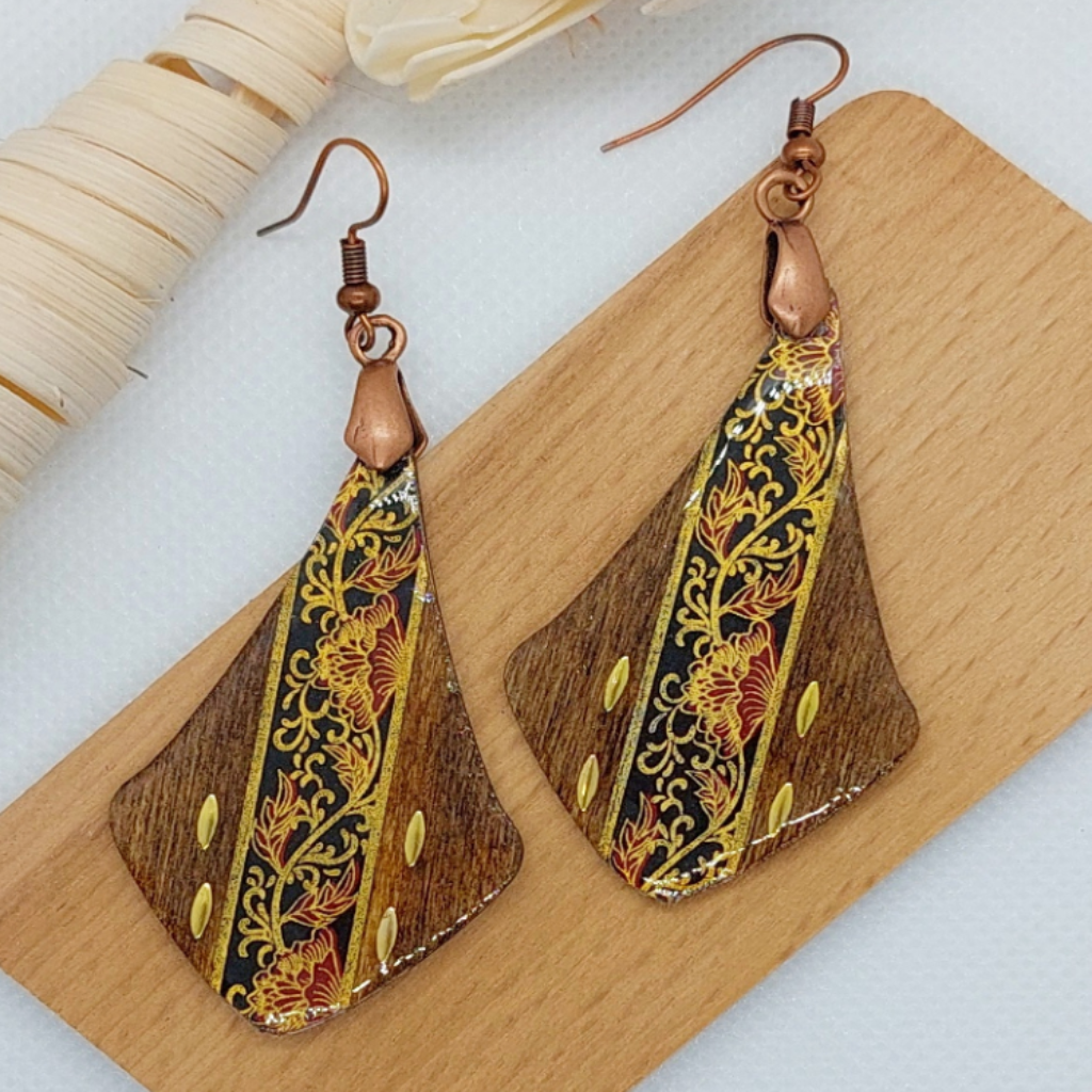 Wooden Teardrop Earrings | Statement Earrings