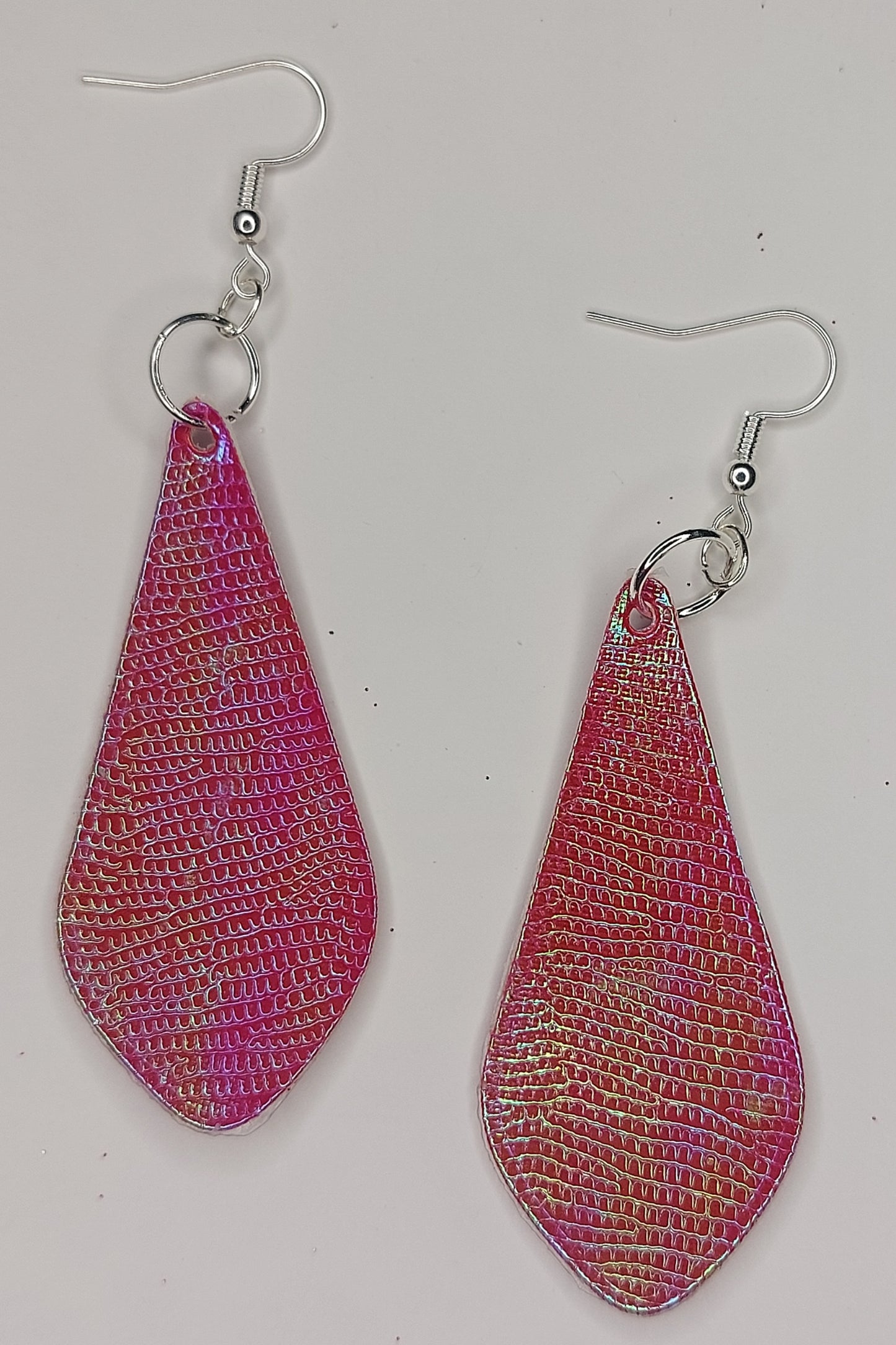 Faux Leather Pink Teardrop