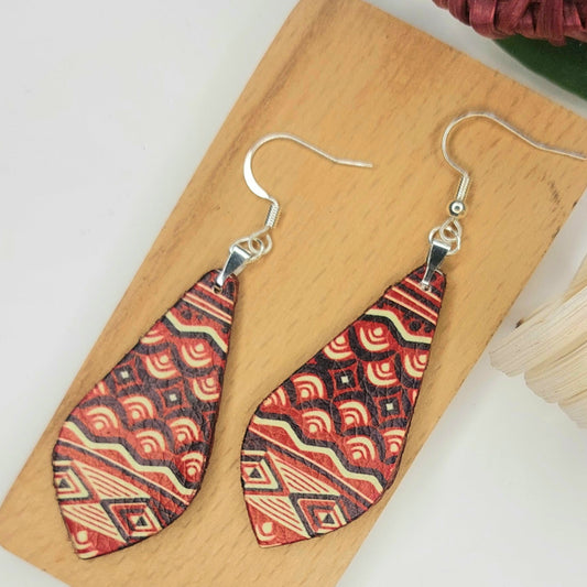 Faux Leather Print Earrings