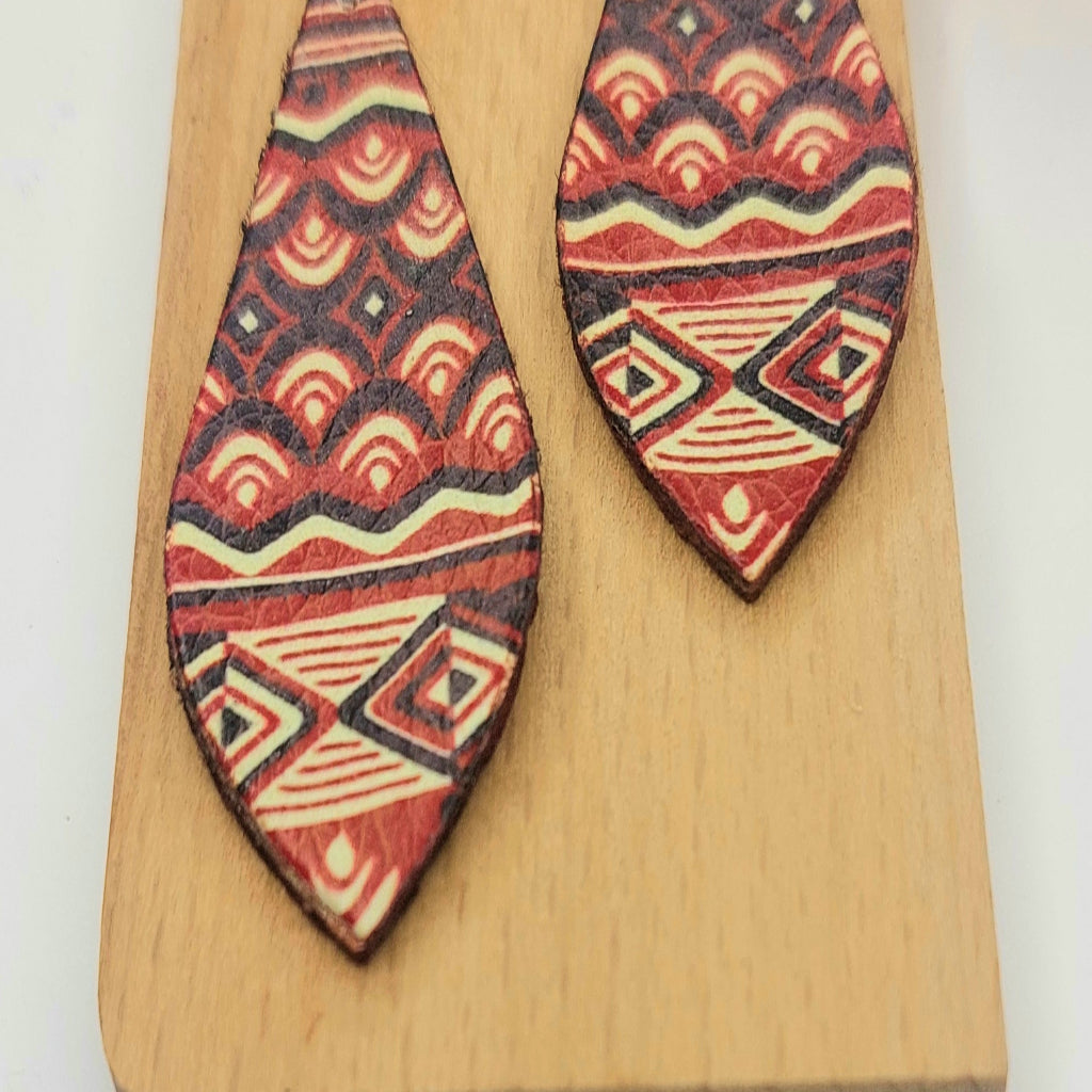 Faux Leather Print Earrings