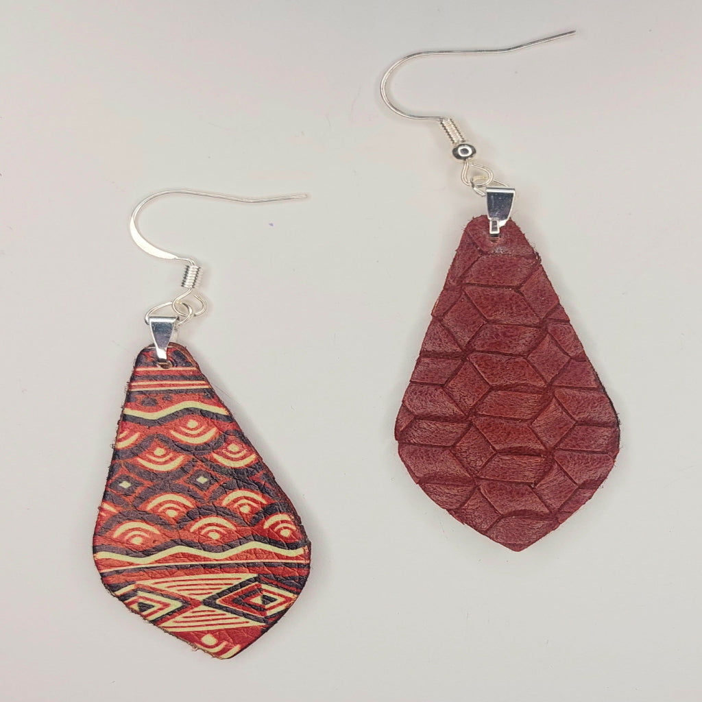 Faux Leather Print Earrings