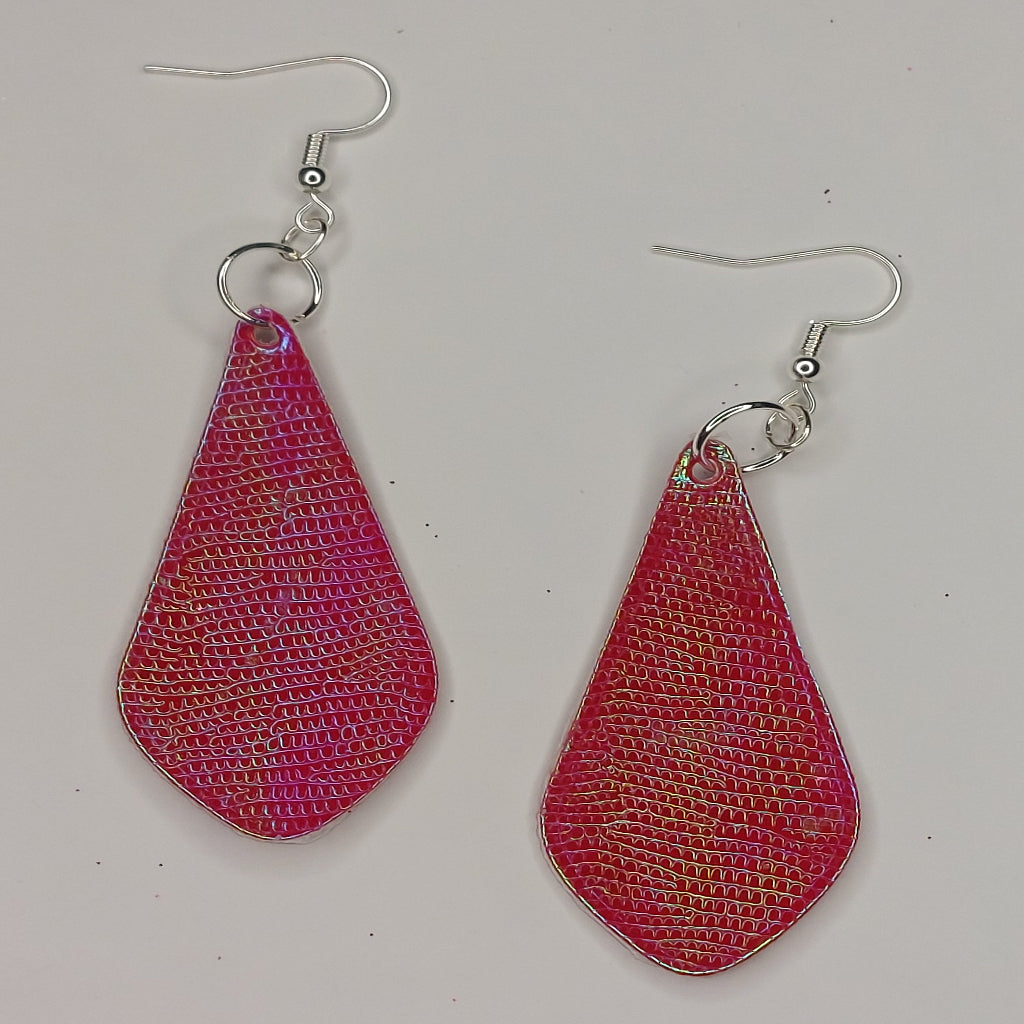 Faux Leather Pink Teardrop