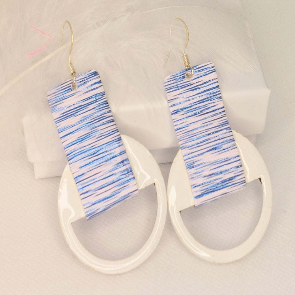 Wood Blue Faux Leather