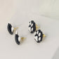 Black and White Kitty Studs