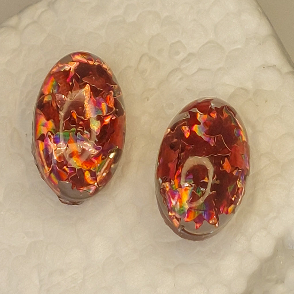 Oval Glitter Earrings