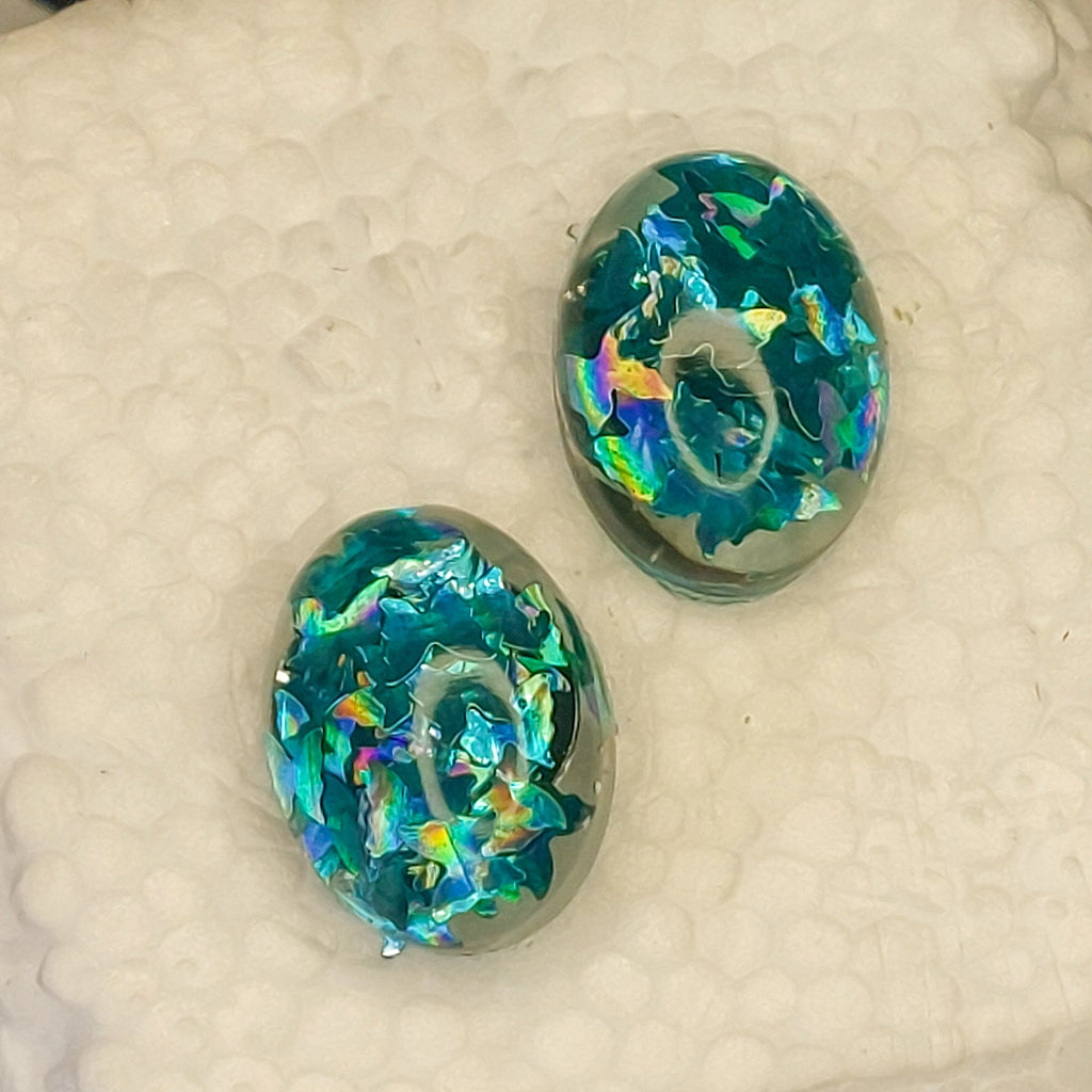 Oval Glitter Earrings