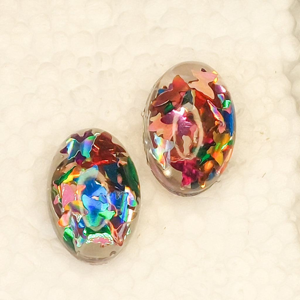 Oval Glitter Earrings