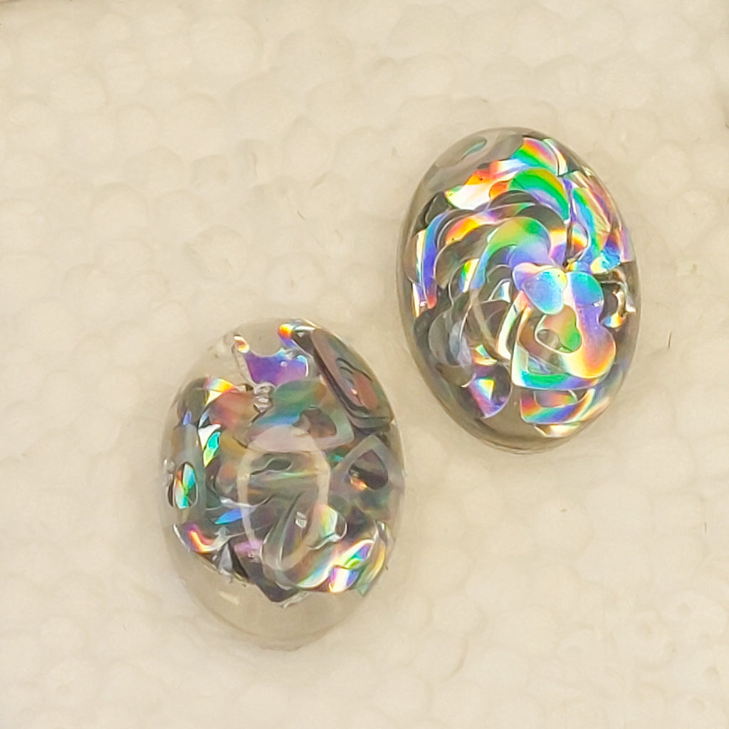 Oval Glitter Earrings