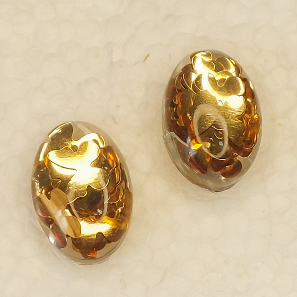 Oval Glitter Earrings