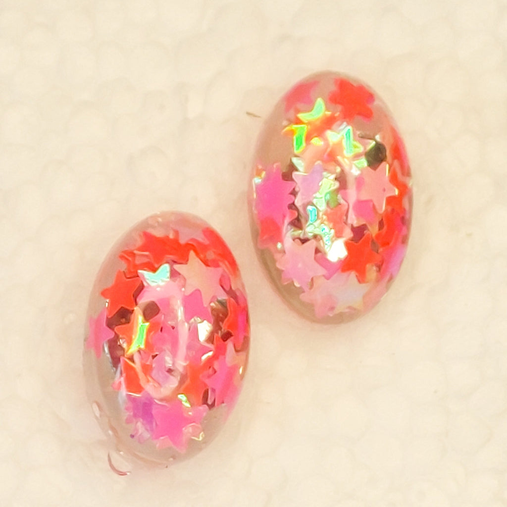 Oval Glitter Earrings