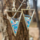 Blue Open drop Bezel Earrings