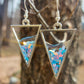 Blue Open drop Bezel Earrings