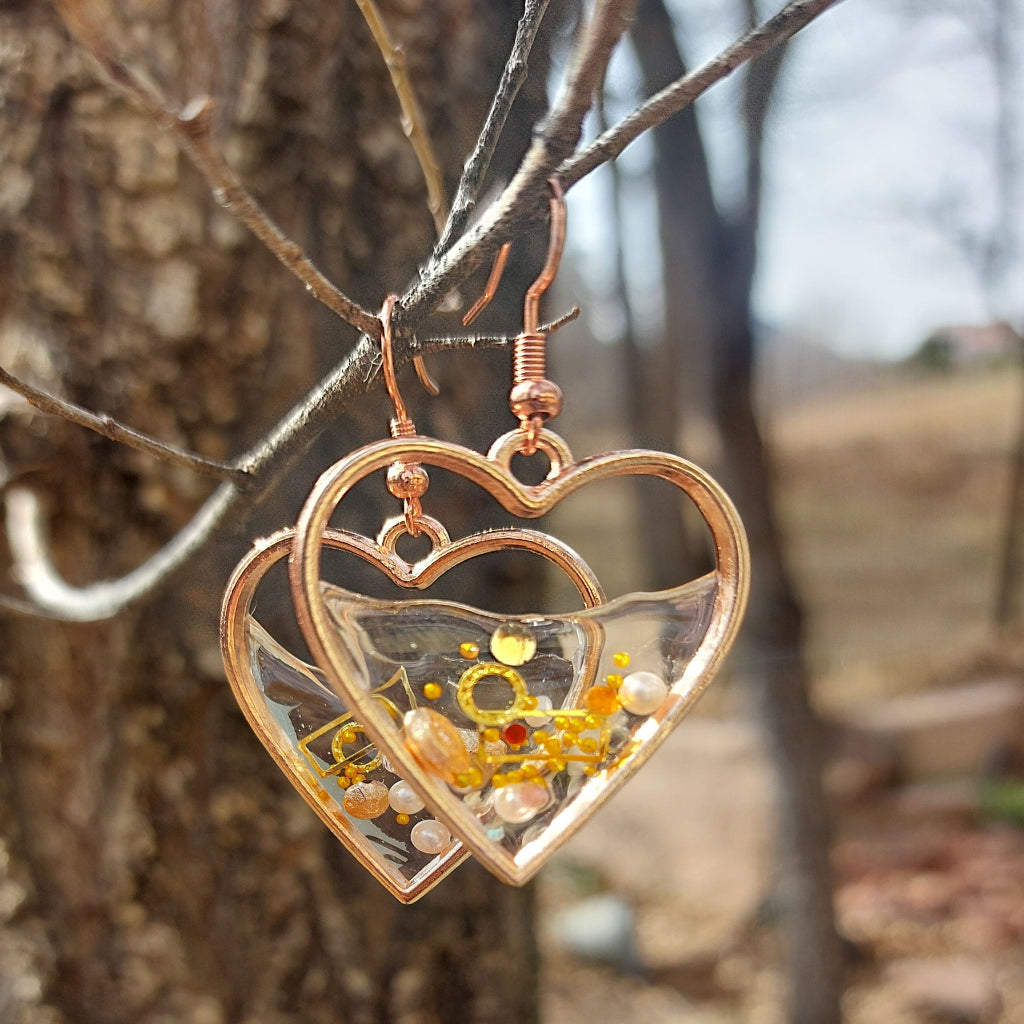 Open Heart Bezel Earrings