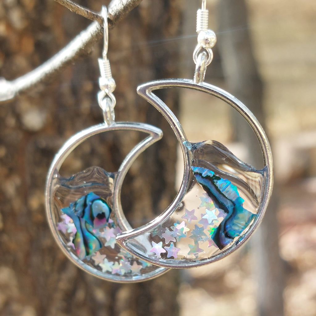 Truly Open Moon Bezel Earrings
