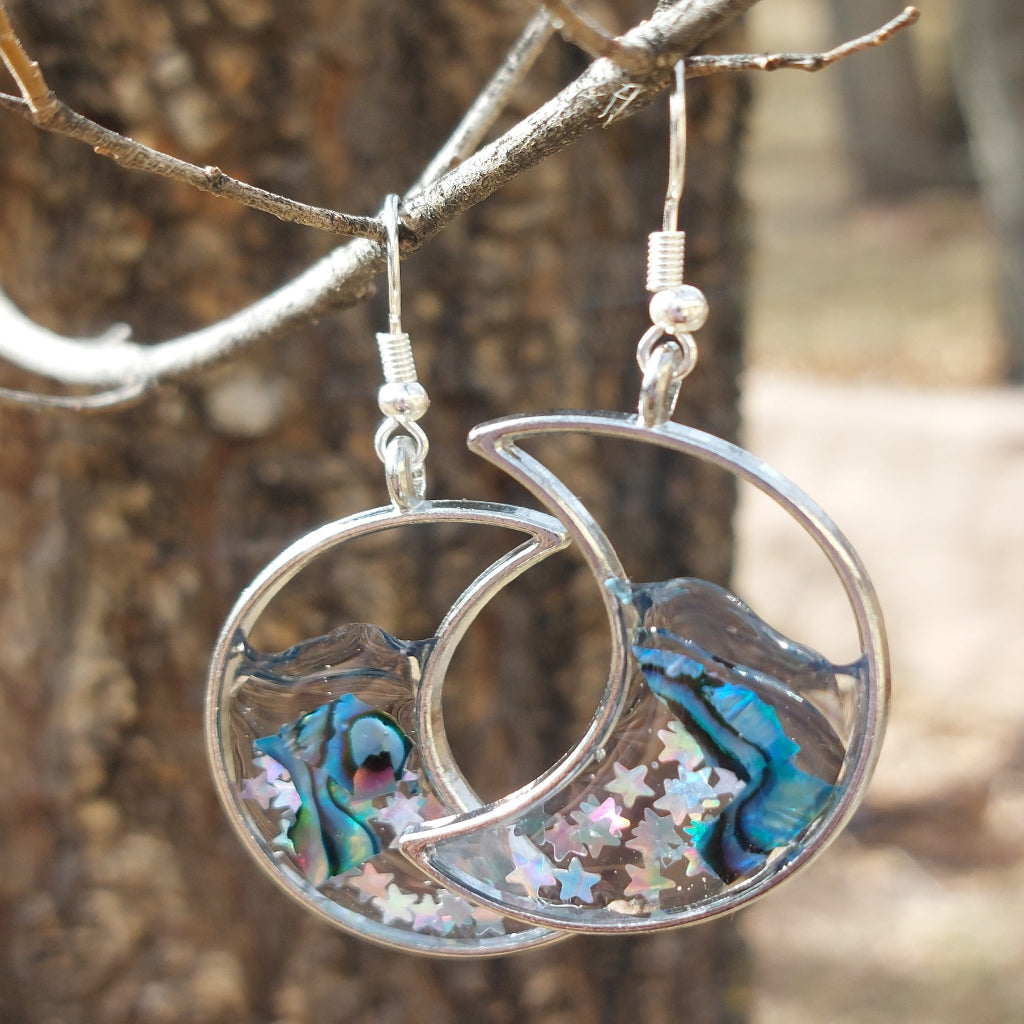 Truly Open Moon Bezel Earrings