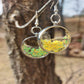 Yellow Green Open Bezel Earrings