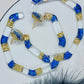 Blue Gold Hoops Resin Earrings