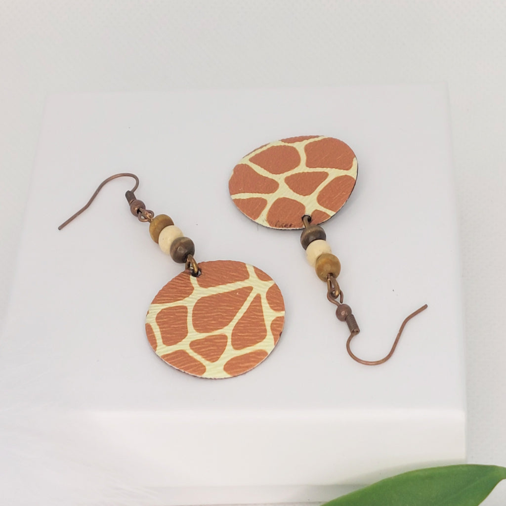 Faux Leather Giraffe Rounds
