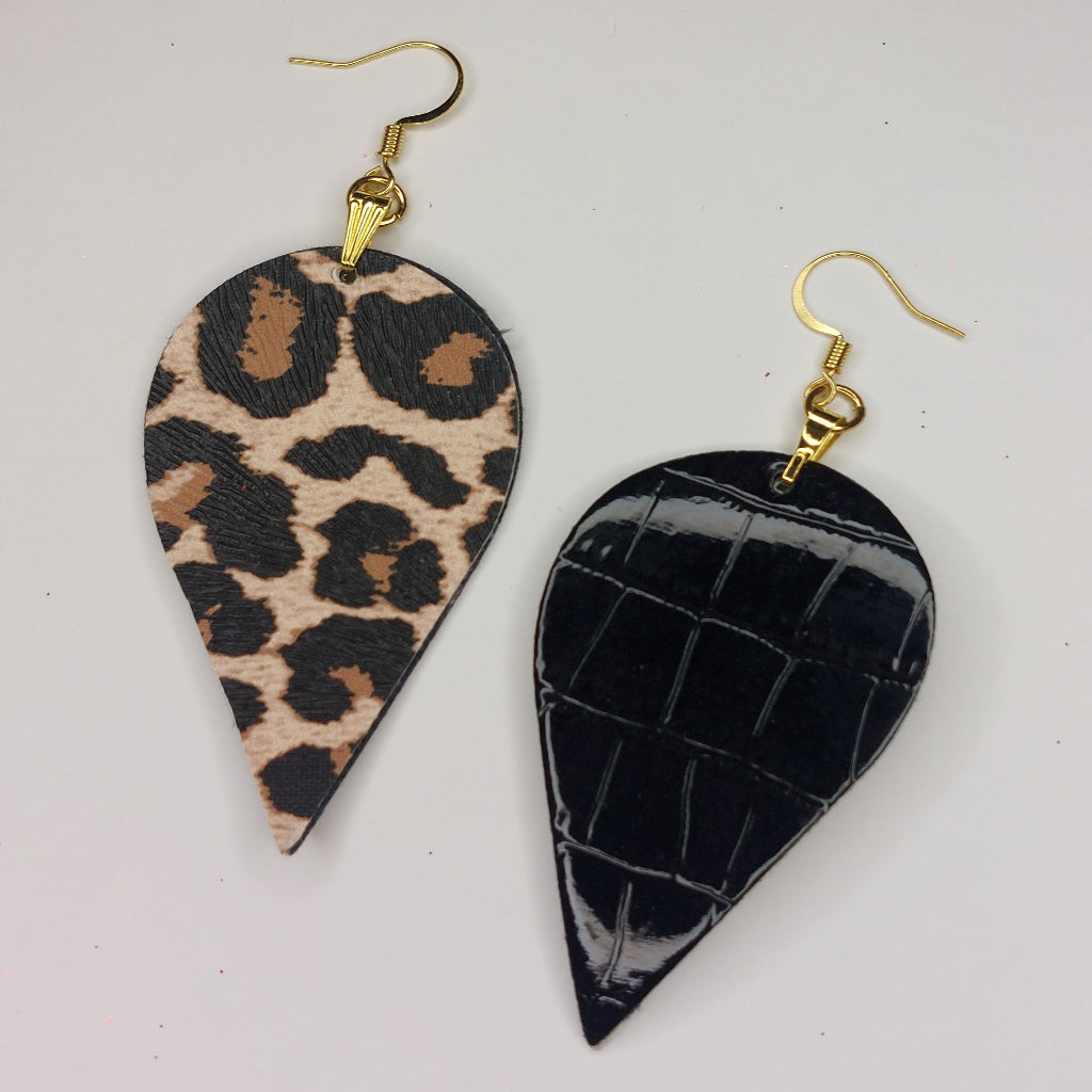 Faux Leather Print Earrings