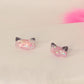 Pink Kitty Studs