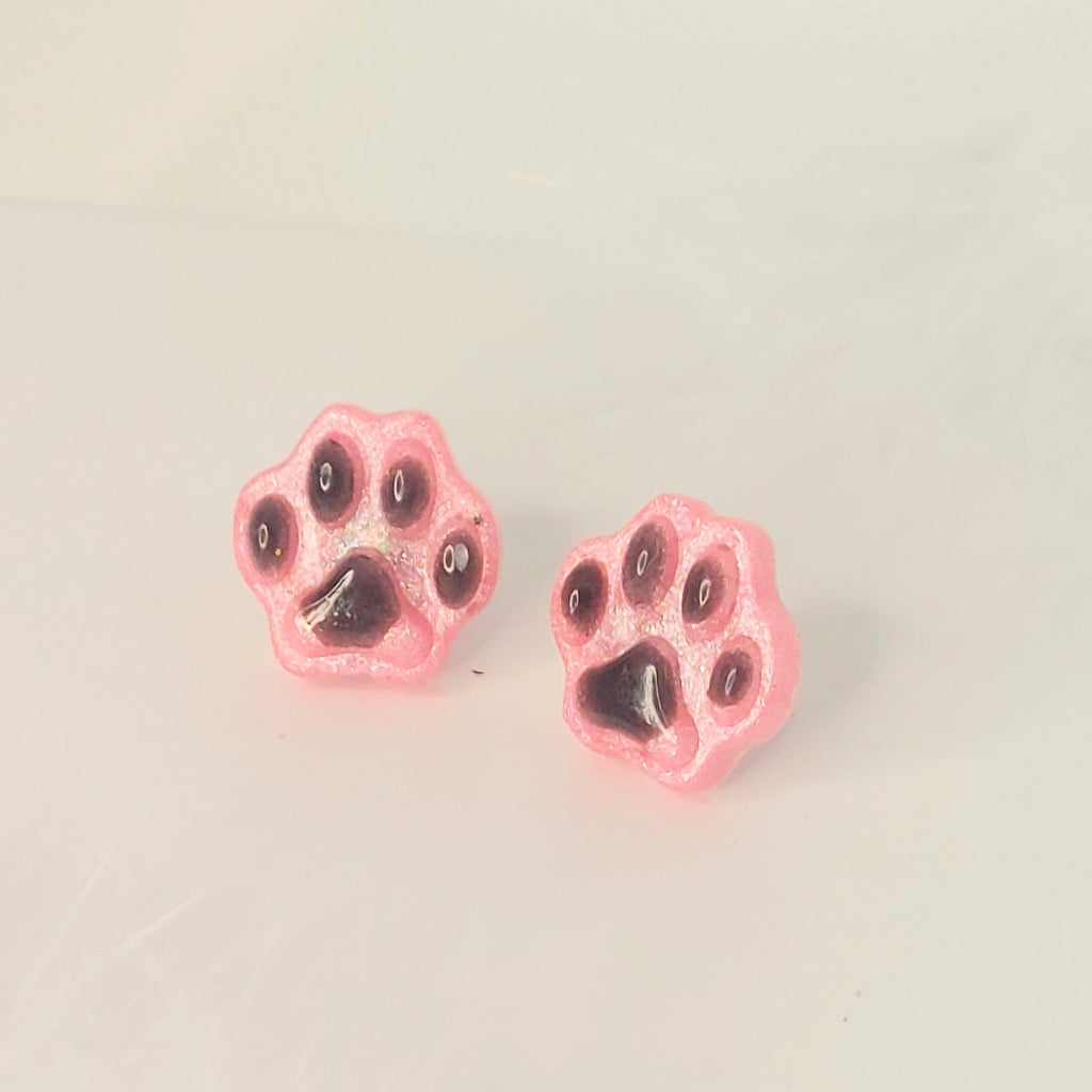 Pink Kitty Studs
