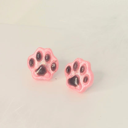 Pink Kitty Studs