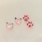 Pink Kitty Studs