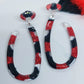 Red and Black Resin Earrings