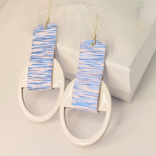 Wood Blue Faux Leather