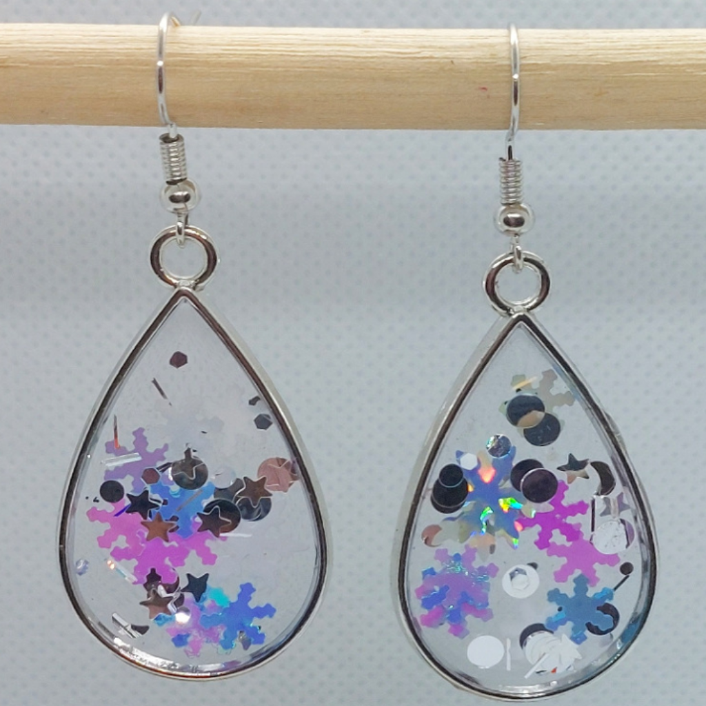 Snowflake Teardrop Earrings | Winter Earrings