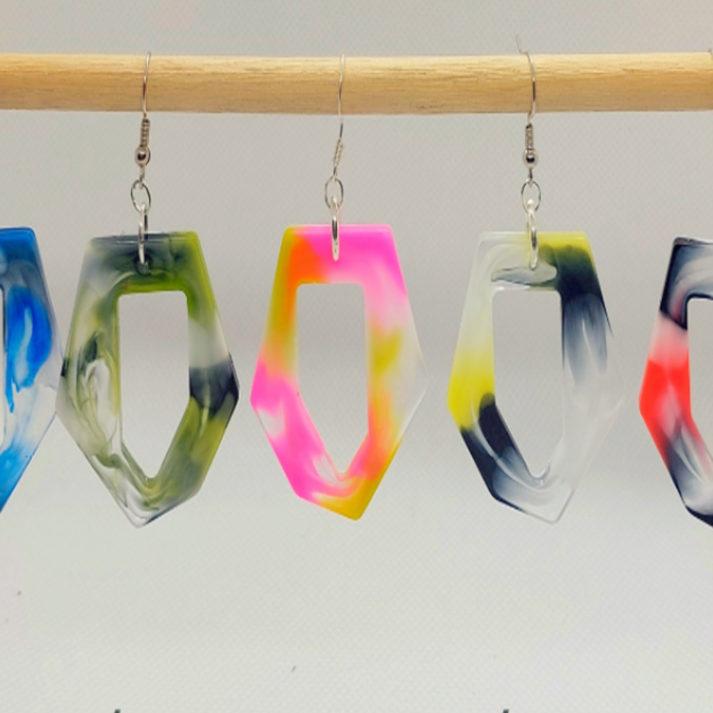 Resin Marbled Earrings