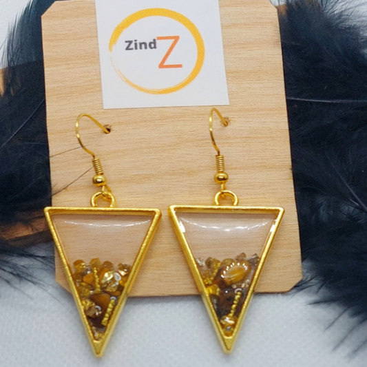 Gold Rush Earrings | Stone Open Bezel Earrings