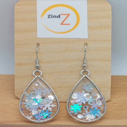 Snowflake Teardrop Earrings | Winter Earrings