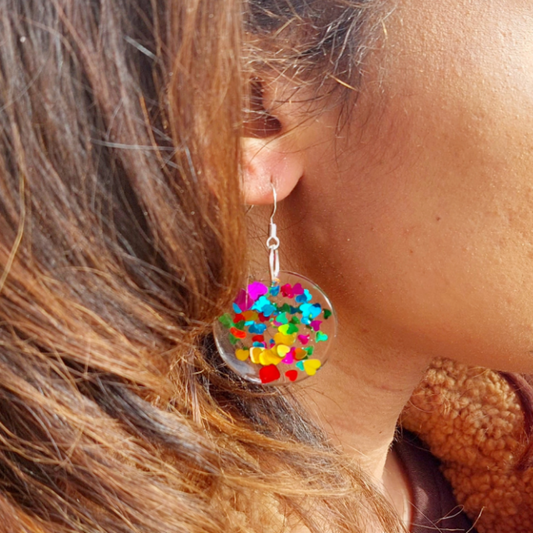 Rainbow Resin Earrings