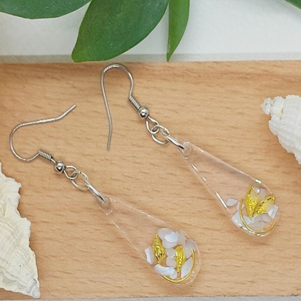 Resin Seashell Earrings
