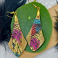 Wooden Dangle Drop | Double sided Wooden Earrings